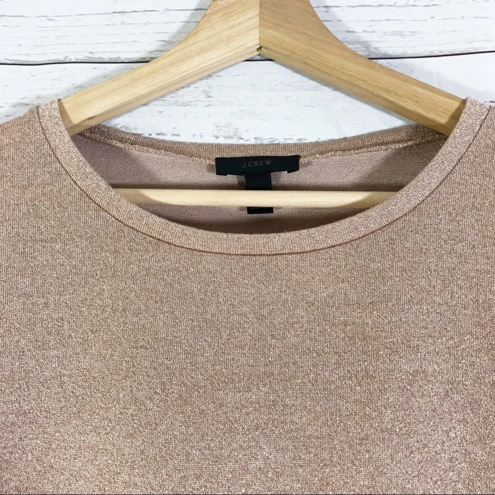 J Crew Glittered Ruffle Pullover Sweater Top Long Sleeves Sz M